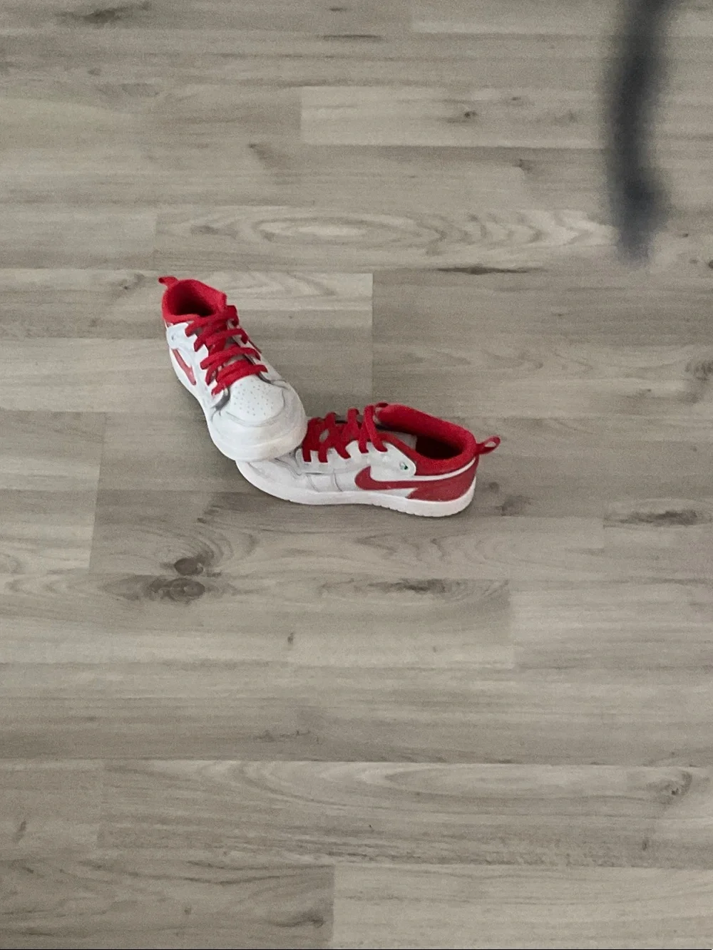 Kids White and Red Athletic Sneakers